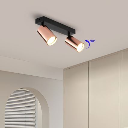 Faretto PUNTO 2xGU10/9W/230V oro rosa
