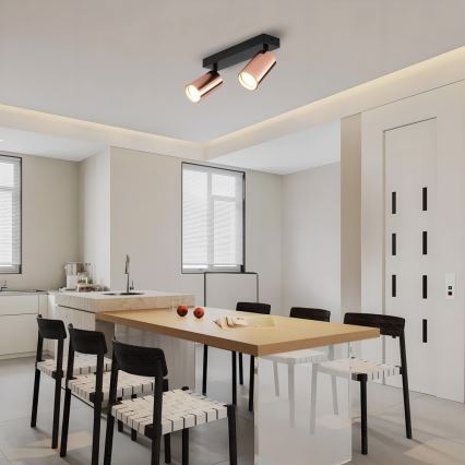 Faretto PUNTO 2xGU10/9W/230V oro rosa