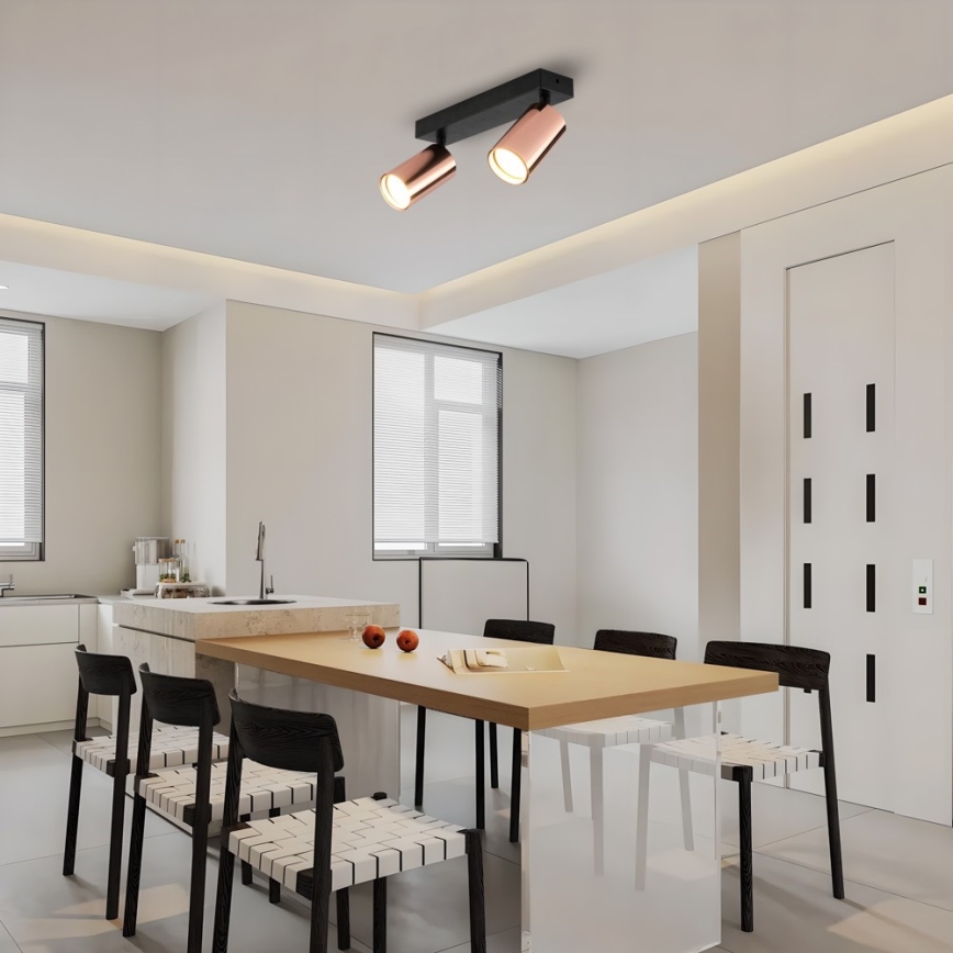 Faretto PUNTO 2xGU10/9W/230V oro rosa