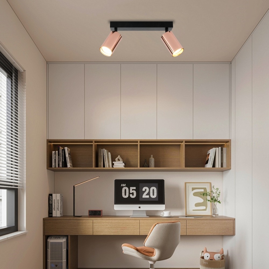 Faretto PUNTO 2xGU10/9W/230V oro rosa