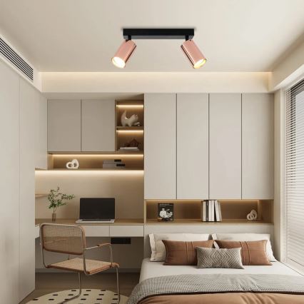 Faretto PUNTO 2xGU10/9W/230V oro rosa