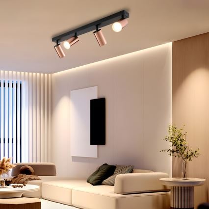 Faretto PUNTO 4xGU10/9W/230V oro rosa
