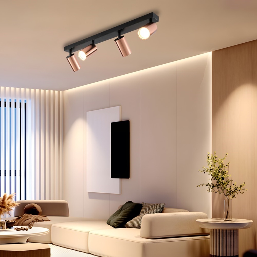 Faretto PUNTO 4xGU10/9W/230V oro rosa