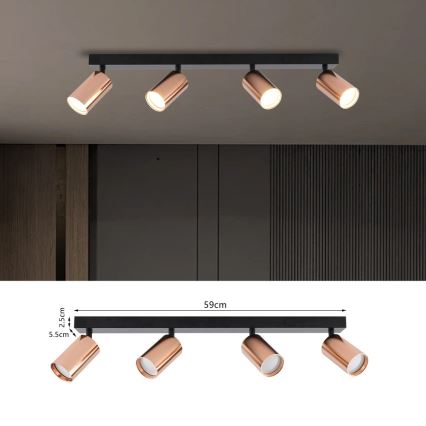 Faretto PUNTO 4xGU10/9W/230V oro rosa