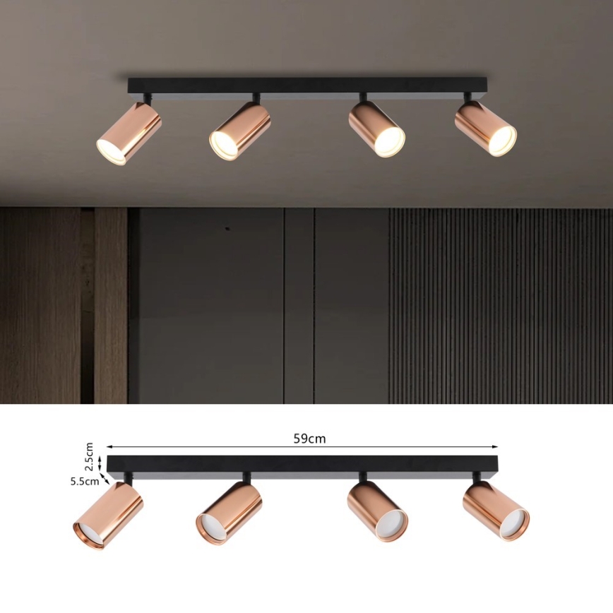Faretto PUNTO 4xGU10/9W/230V oro rosa