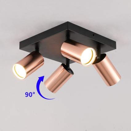 Faretto PUNTO 4xGU10/9W/230V oro rosa