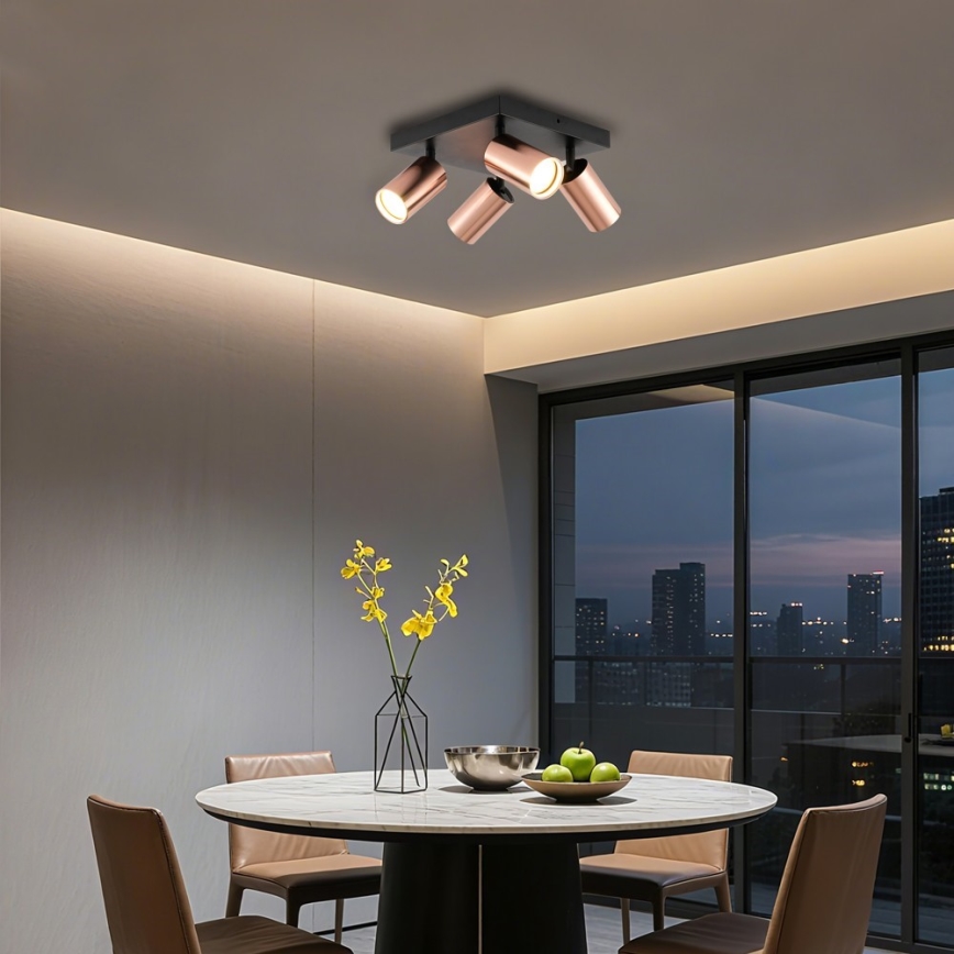 Faretto PUNTO 4xGU10/9W/230V oro rosa