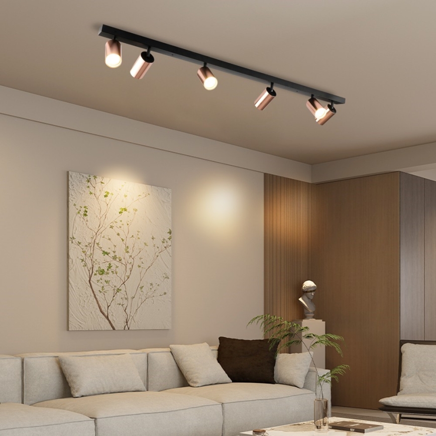 Faretto PUNTO 6xGU10/9W/230V oro rosa