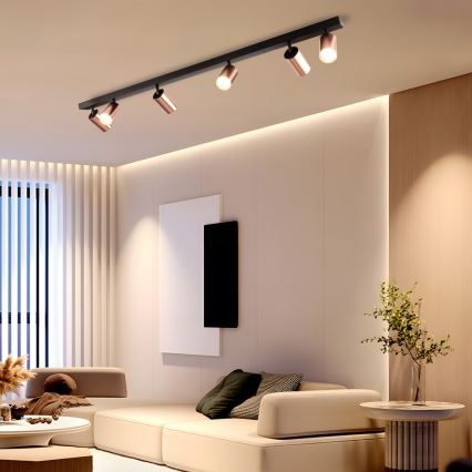 Faretto PUNTO 6xGU10/9W/230V oro rosa