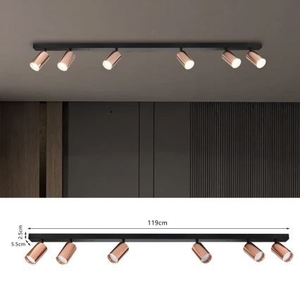 Faretto PUNTO 6xGU10/9W/230V oro rosa