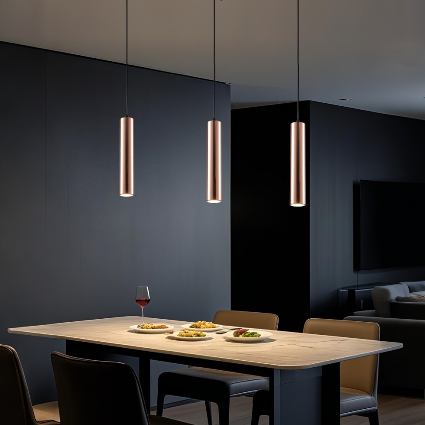 Lampadario a sospensione con cavo PUNTO 1xGU10/9W/230V oro rosa