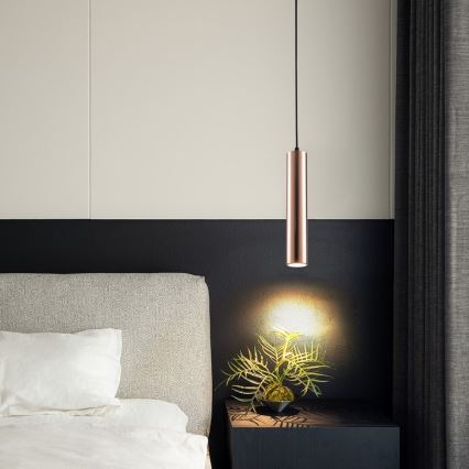Lampadario a sospensione con cavo PUNTO 1xGU10/9W/230V oro rosa