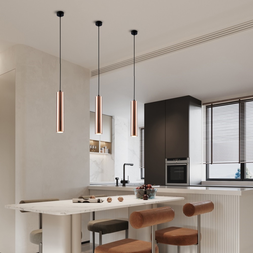 Lampadario a sospensione con cavo PUNTO 1xGU10/9W/230V oro rosa
