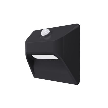 Immax 08307L - Lampada a LED ricaricabile per scale con sensore di movimento e sensore crepuscolare STEP LIGHT LED/0,3W/3,7V 2200 mAh IP53 nera