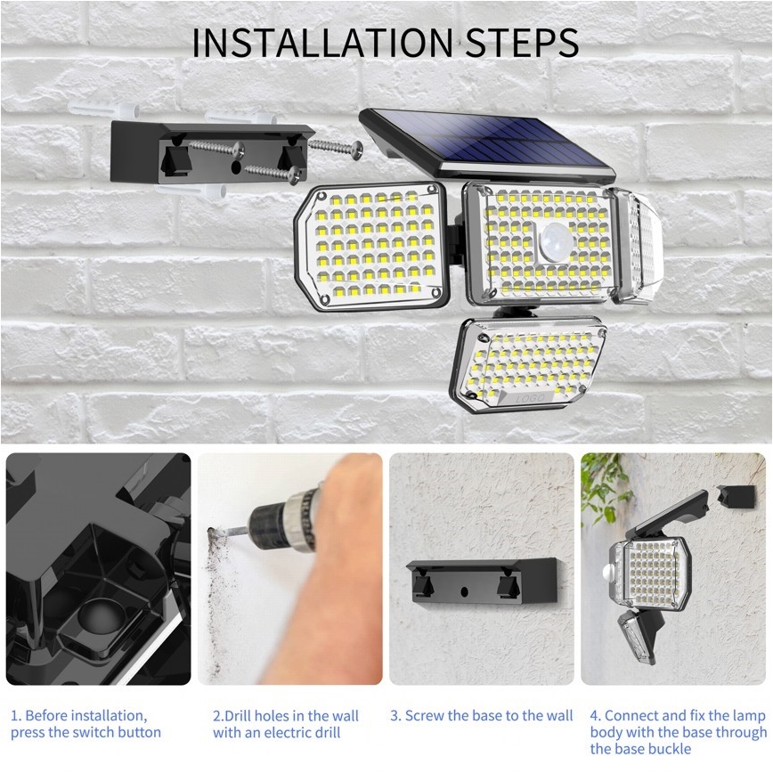 Applique a LED solare con sensore LED/5W/5,5V IP65 2400 mAh