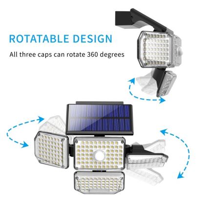 Applique a LED solare con sensore LED/5W/5,5V IP65 2400 mAh