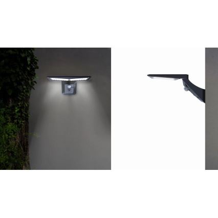 Applique a LED solare con sensore LED/2,6W/5,5V IP65 1800 mAh nero