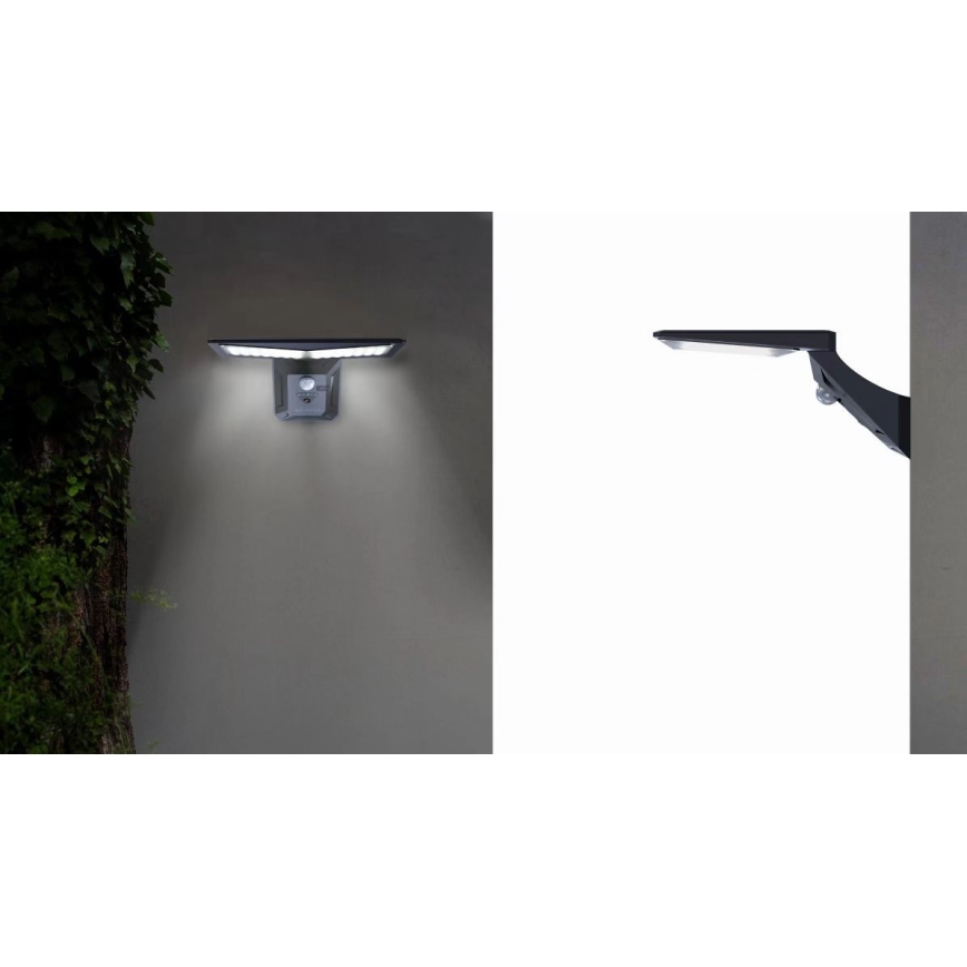 Applique a LED solare con sensore LED/2,6W/5,5V IP65 1800 mAh nero