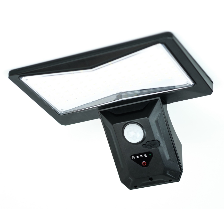 Applique a LED solare con sensore LED/2,6W/5,5V IP65 1800 mAh nero