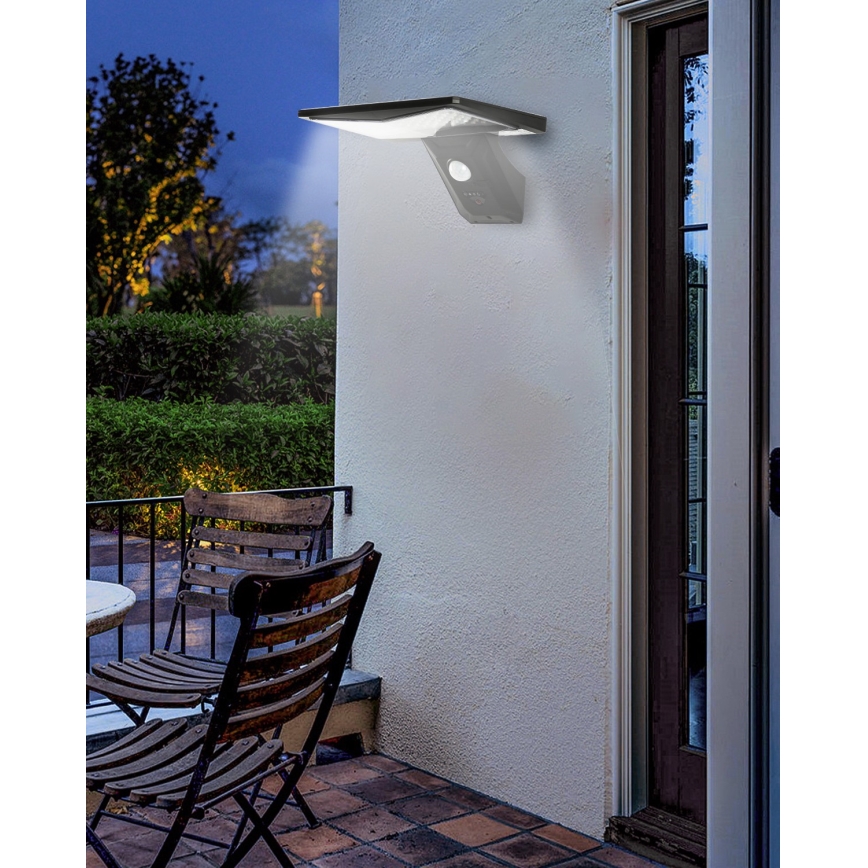 Applique a LED solare con sensore LED/2,6W/5,5V IP65 1800 mAh nero