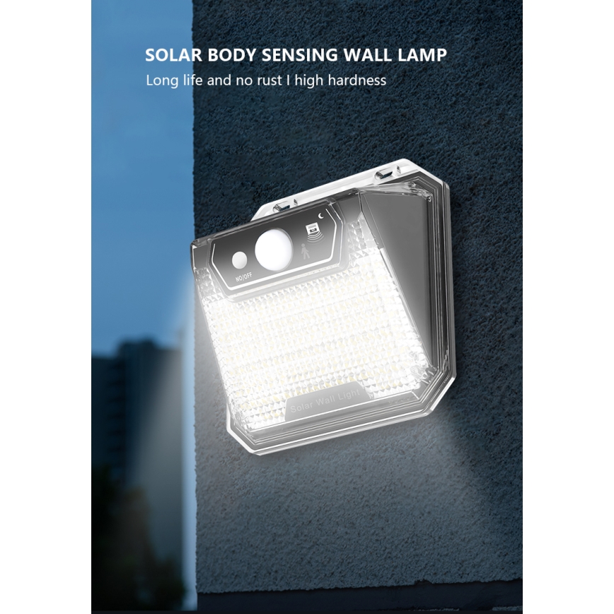 Applique a LED solare con sensore LED/3W/5,5V IP65 1200 mAh