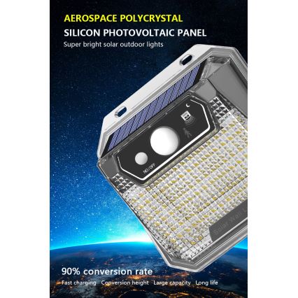 Applique a LED solare con sensore LED/3W/5,5V IP65 1200 mAh