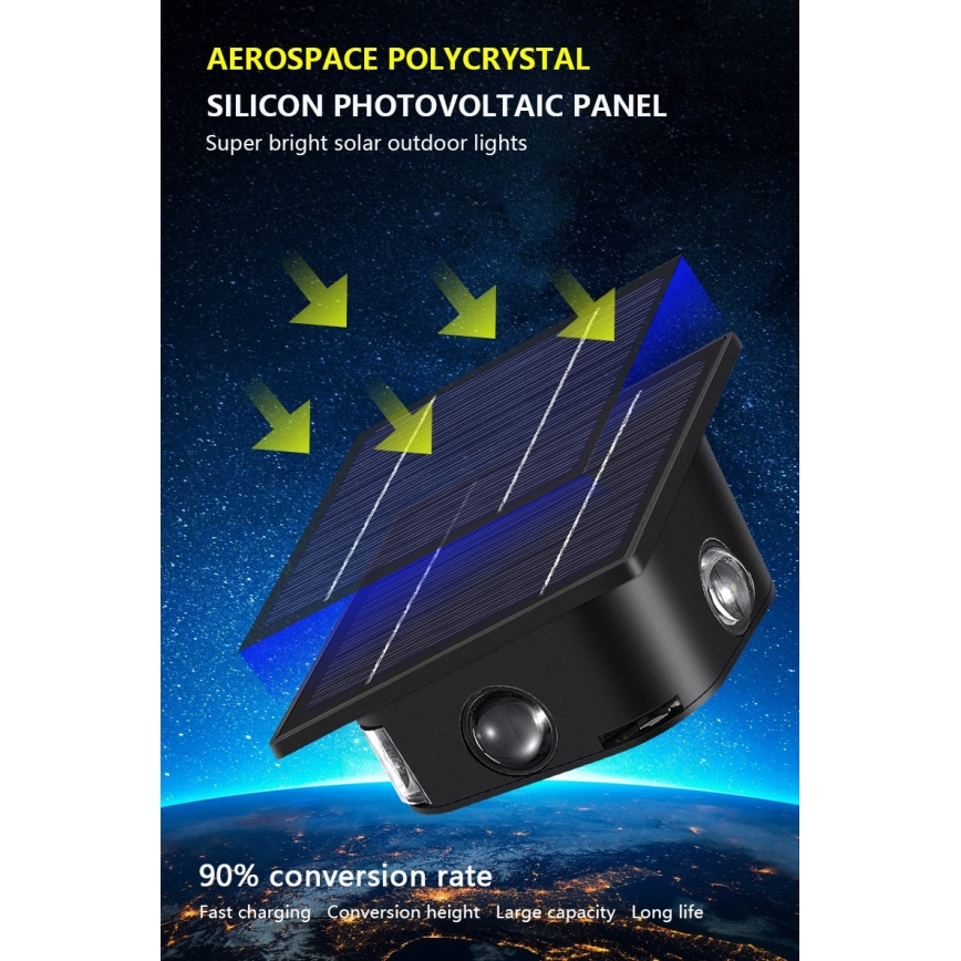 Applique a LED solare con sensore LED/2W/5V IP54 1300 mAh