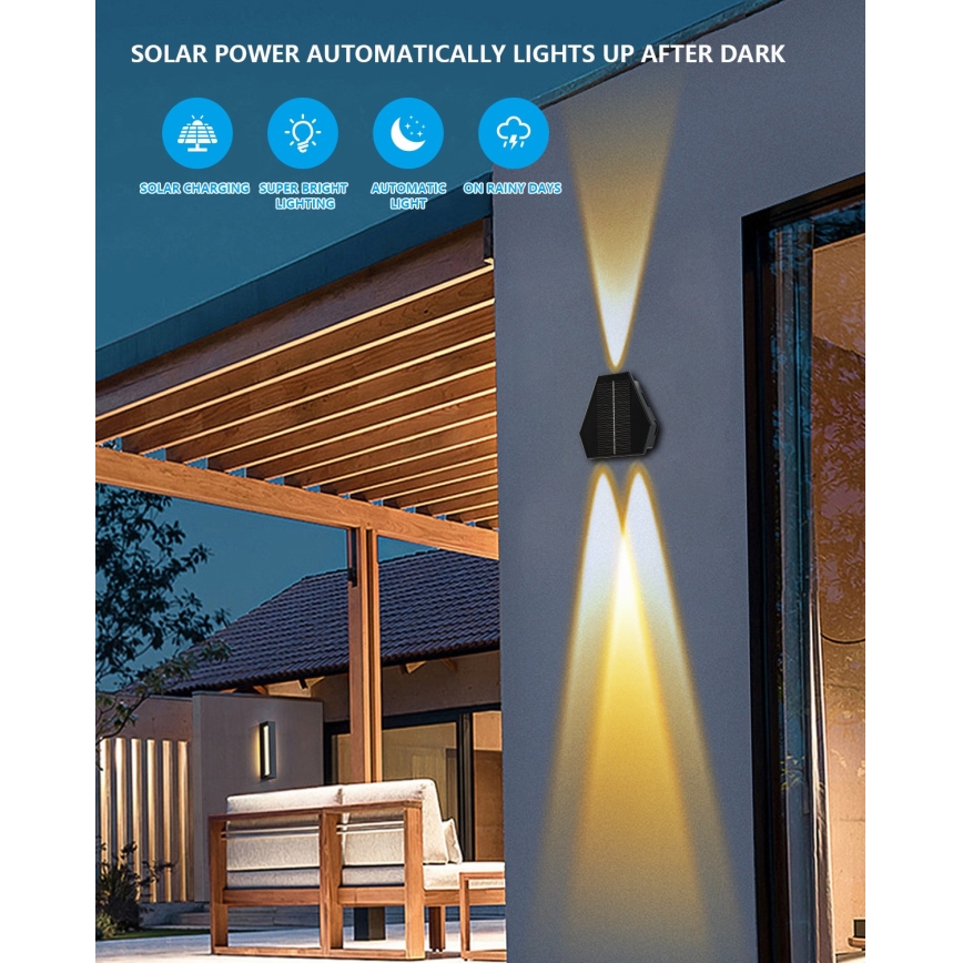 Applique a LED solare con sensore LED/2W/5V IP54 1300 mAh