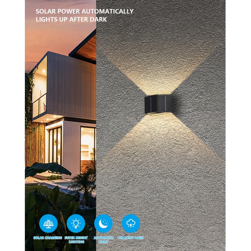 Applique a LED solare con sensore LED/2W/5V IP54 1300 mAh