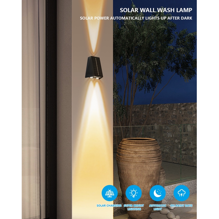 Applique a LED solare con sensore LED/2W/5V IP54 1300 mAh