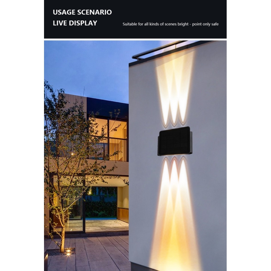 Applique a LED solare con sensore LED/2W/5V IP54 1300 mAh