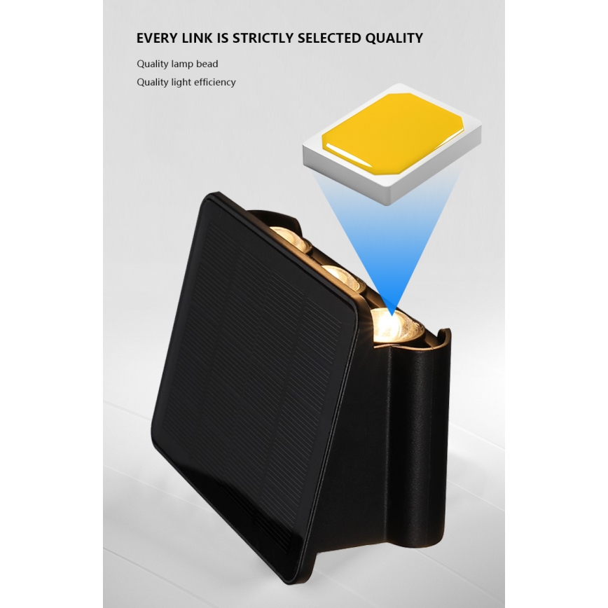 Applique a LED solare con sensore LED/2W/5V IP54 1300 mAh