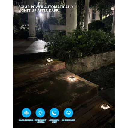 LED Illuminazione solare per esterni con sensore LED/0,03W/1,2V IP54 800 mAh