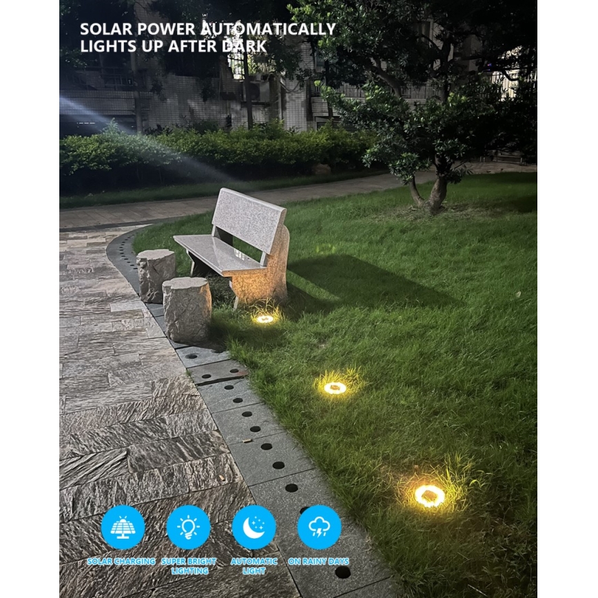 SET 4x LED Illuminazione solare da esterno con sensore LED/0,048W/2V IP68 600 mAh