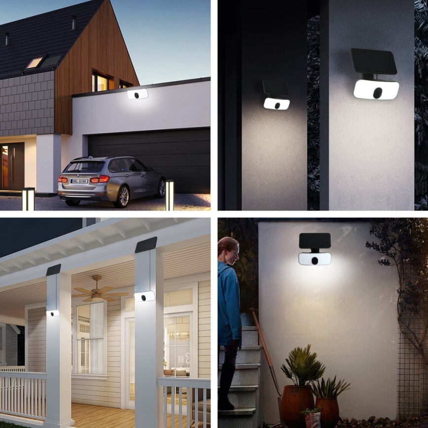 Lampada da parete solare LED con sensore LED/13W/3,7V 4000K IP65 400 mAh