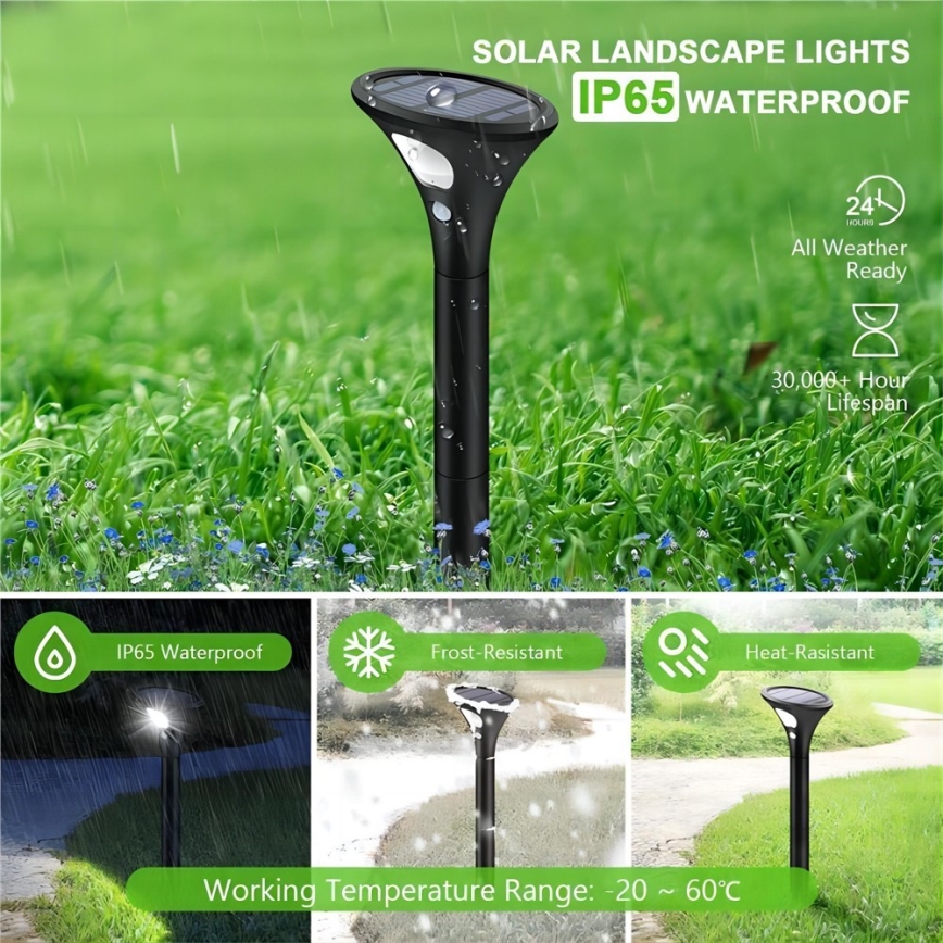 Lampada solare LED con sensore LED/1W/3,7V 6000K IP65 1500 mAh