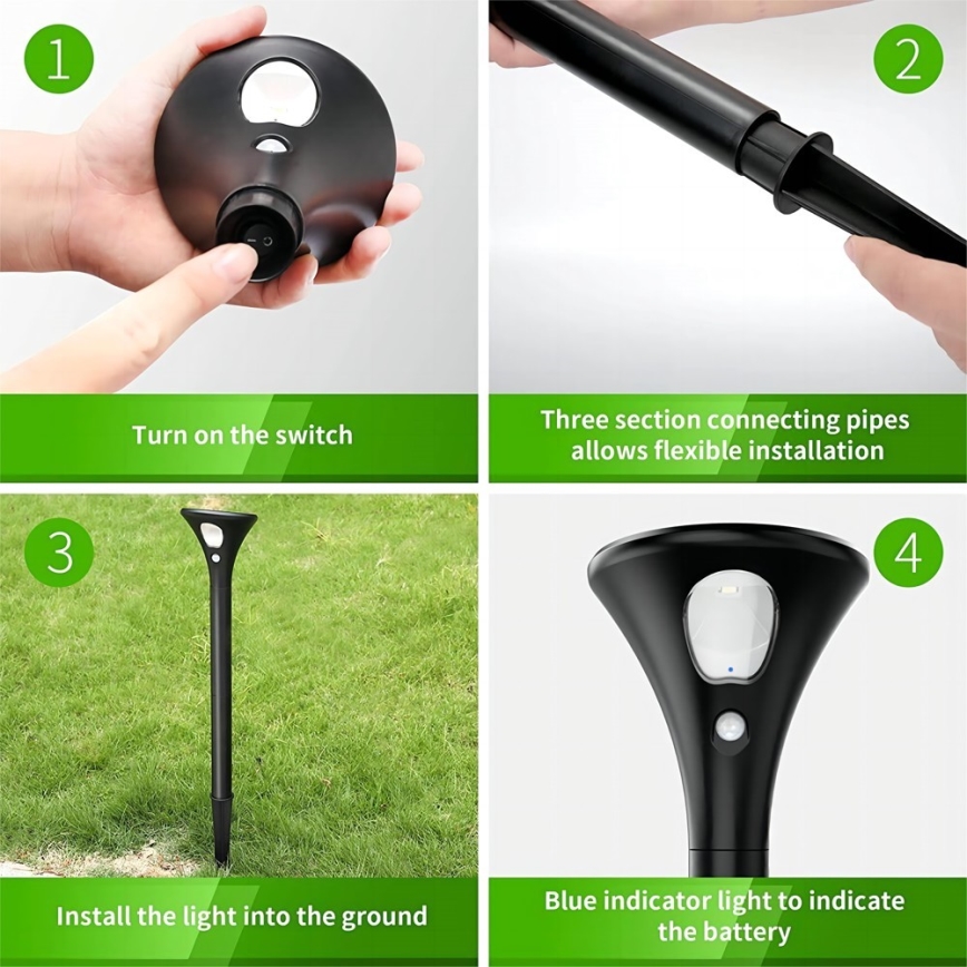 Lampada solare LED con sensore LED/1W/3,7V 6000K IP65 1500 mAh