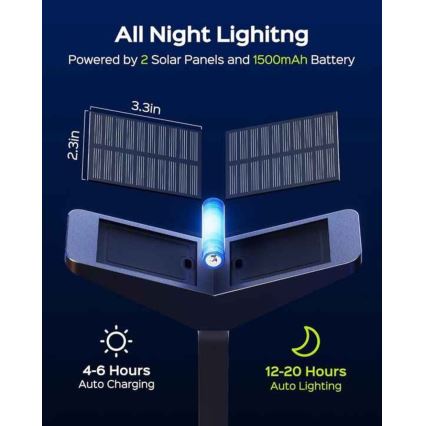 Lampada solare a LED con sensore SUN BUTTERFLY LED/1,5W/3,7V 3000/6000K IP65 1500 mAh