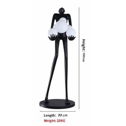 Lampada da terra SILUETTE 6xE27/25W/230V 180 cm Human Ball