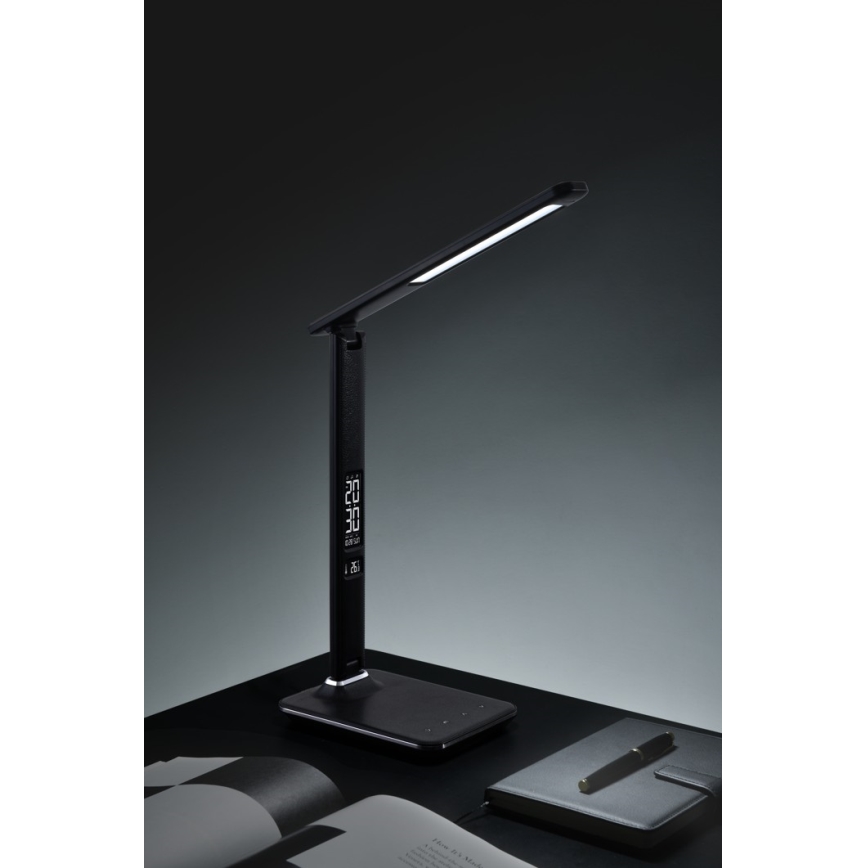 LED Lampada da tavolo dimmerabile con display  LED/9W/230V/12V nero
