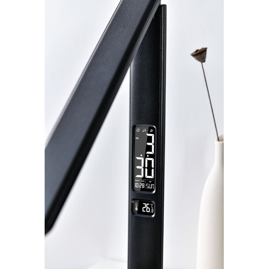 LED Lampada da tavolo dimmerabile con display  LED/9W/230V/12V nero