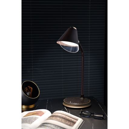 Lampada da tavolo LED dimmerabile con ricarica wireless	 FINCH LED/9W/12/230V marrone/oro