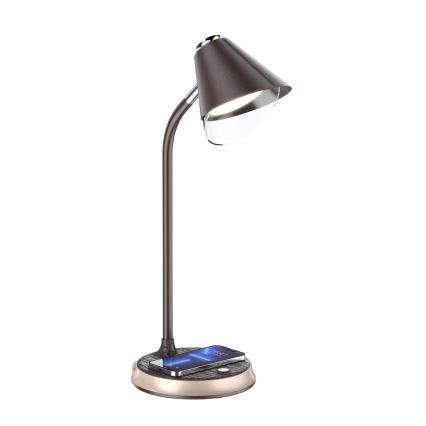 Lampada da tavolo LED dimmerabile con ricarica wireless	 FINCH LED/9W/12/230V marrone/oro