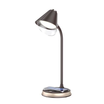 Lampada da tavolo LED dimmerabile con ricarica wireless	 FINCH LED/9W/12/230V marrone/oro