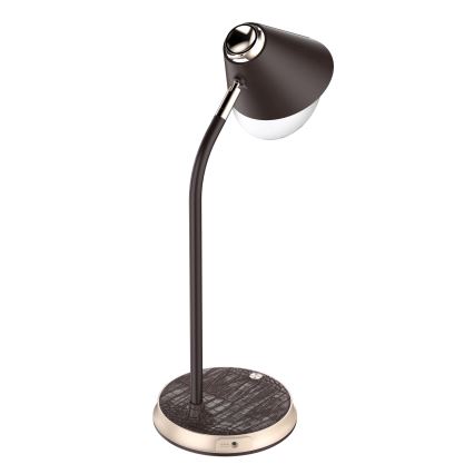 Lampada da tavolo LED dimmerabile con ricarica wireless	 FINCH LED/9W/12/230V marrone/oro