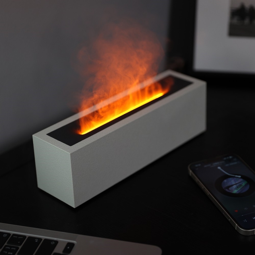 LED Diffusore di aromi e umidificatore d'aria con imitazione di fiamma LED/10W/5V