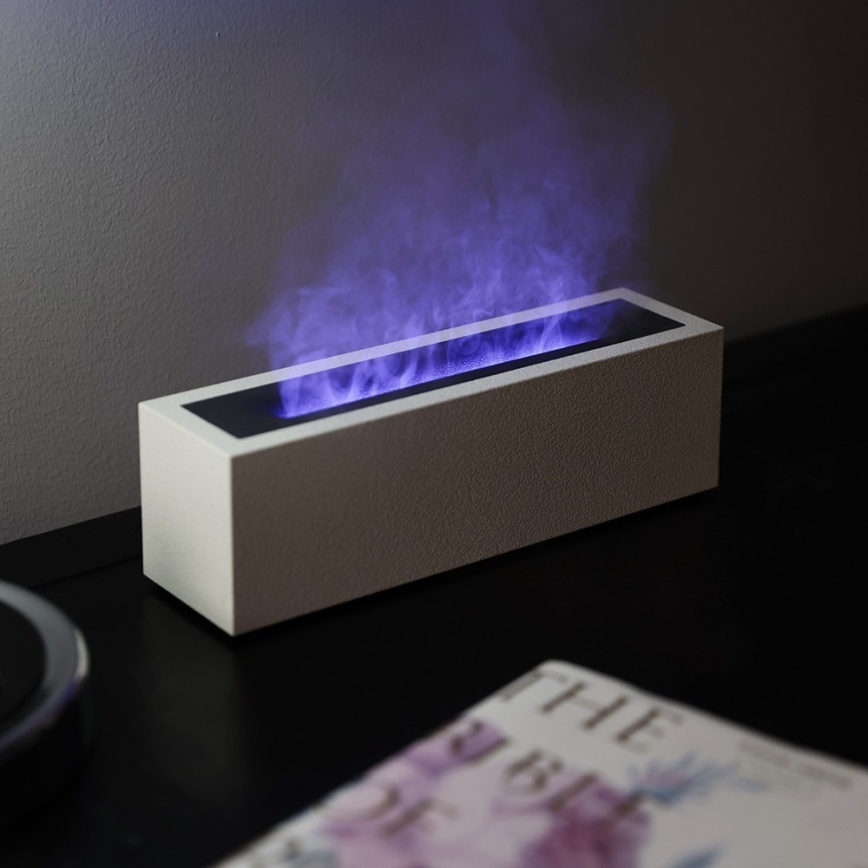LED Diffusore di aromi e umidificatore d'aria con imitazione di fiamma LED/10W/5V