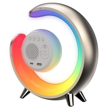 Lampada da tavolo dimmerabile LED RGBW con sveglia PEACOCK LED/20W/5V USB