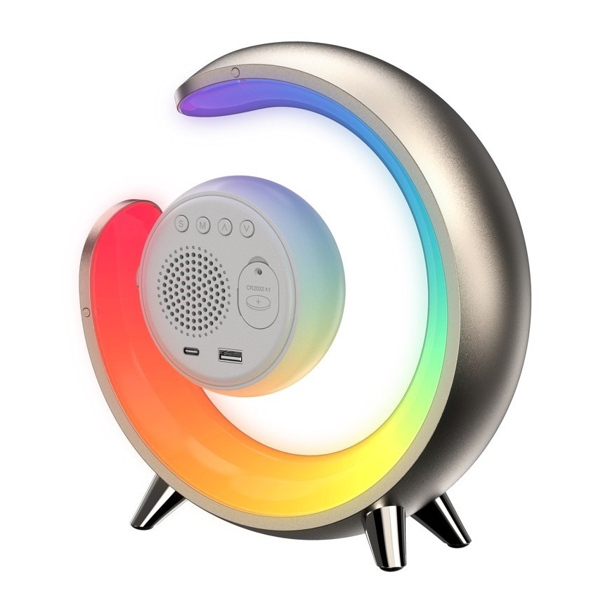 LED RGBW Lampada da tavolo dimmerabile con sveglia PEACOCK LED/20W/5V USB