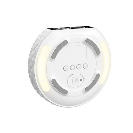 Orologio a sveglia con display LCD e senza fili Qi caricatore 27W/9V 220 mAh bianco